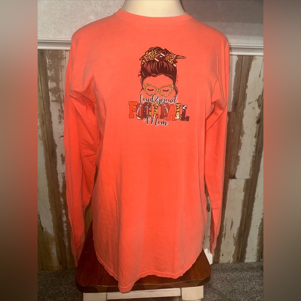 NEW Comfort Colors Football long sleeve t shirt NWT size large